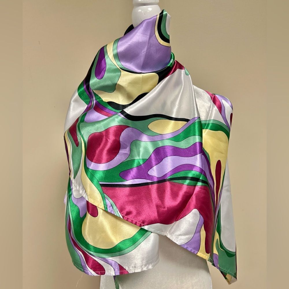 Dennis basso vintage bright colored scarf